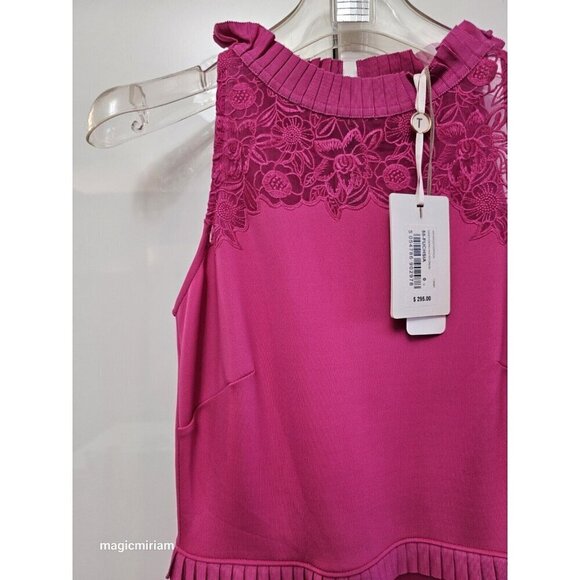 BNWT TED BAKER London Zaffron Embroidered Fit & Flare Dress Barbie Pink - Picture 8 of 15